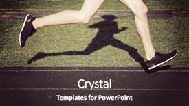  Presentation with runner - Presentation theme with finish running race - solitary runner background and a dark gray colored foreground
