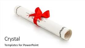  Presentation with diploma - Slide set consisting of finish school - photo of diploma background and a white colored foreground