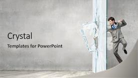  Presentation with finish strong - Cool new slides with finish strong - furious businessman crashing glass wall backdrop and a light gray colored foreground