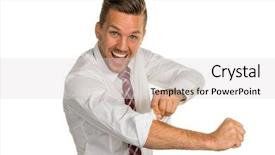  Presentation with buns rolls - Slide set with finish strong - manager rolls up sleeves background and a light gray colored foreground