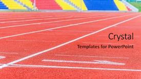  Presentation with stadium - Amazing theme having finish strong - running track numbers in stadium backdrop and a coral colored foreground