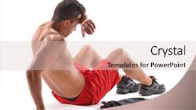  Presentation with finish strong - Colorful presentation design enhanced with finish strong - tired and exhausted athlete siting backdrop and a lemonade colored foreground