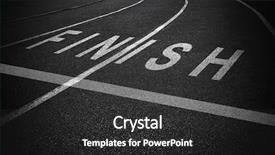  Presentation with running - Amazing slide set having finish written on running track backdrop and a dark gray colored foreground