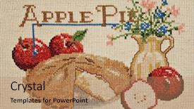  Presentation with stitch - Audience pleasing slide set consisting of finished cross stitch design backdrop and a coral colored foreground