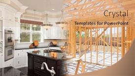  Presentation with build - Audience pleasing PPT theme consisting of finished-custom-kitchen-build-gradating backdrop and a coral colored foreground