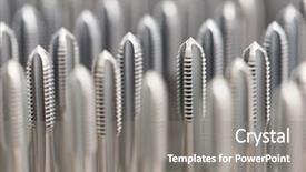  Presentation with thread - PPT theme having finished metal thread tap tool background and a gray colored foreground