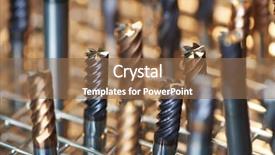  Presentation with thread - PPT layouts with finished metal thread tap tool background and a coral colored foreground