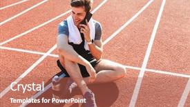  Presentation with stadium - Amazing PPT theme having finished running at the stadium backdrop and a  colored foreground