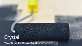  Presentation with task - Amazing PPT layouts having finishing task - closeup of a paint roller backdrop and a tawny brown colored foreground