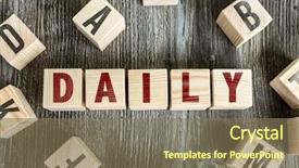  Presentation with task - Amazing slide set having finishing task - wooden blocks with the text backdrop and a violet colored foreground