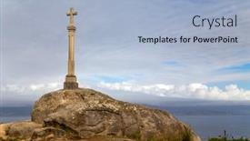  Presentation with end - Presentation theme enhanced with finisterre-cross-the-end background and a light blue colored foreground