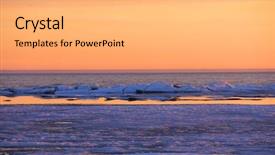 Presentation with sunset coast of the sea - Amazing presentation design having finland lake - snow and ice on north backdrop and a  colored foreground