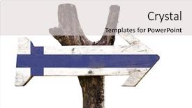  Presentation with finland - Audience pleasing theme consisting of finland wooden sign isolated on white background backdrop and a light gray colored foreground