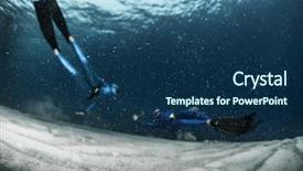  Presentation with divers - Colorful slide deck enhanced with finning over the sandy sea backdrop and a  colored foreground