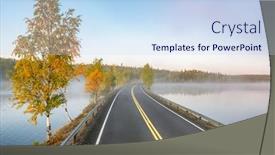  Presentation with finland - Amazing presentation theme having finnish-landscape-with-narrow-car backdrop and a sky blue colored foreground