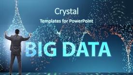  Presentation with data analyst - Colorful theme enhanced with fintech financial big data concept backdrop and a ocean colored foreground