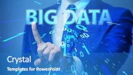  Presentation with data analyst - Presentation theme having fintech financial big data concept background and a teal colored foreground