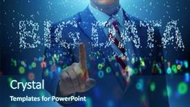  Presentation with data analyst - Amazing slides having fintech financial big data concept backdrop and a ocean colored foreground