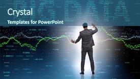  Presentation with data analyst - PPT theme having fintech financial big data concept background and a ocean colored foreground