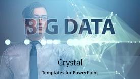  Presentation with data analyst - Beautiful slides featuring fintech financial big data concept backdrop and a light blue colored foreground