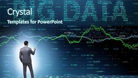  Presentation with data analyst - Audience pleasing PPT layouts consisting of fintech financial big data concept backdrop and a ocean colored foreground