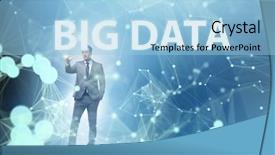  Presentation with data analyst - Slides enhanced with fintech financial big data concept background and a light blue colored foreground
