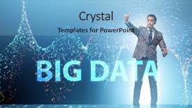  Presentation with data analyst - Amazing theme having fintech financial big data concept backdrop and a light blue colored foreground