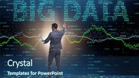  Presentation with data analyst - PPT layouts consisting of fintech financial big data concept background and a ocean colored foreground