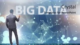  Presentation with data analyst - Presentation theme having fintech financial big data concept background and a light blue colored foreground