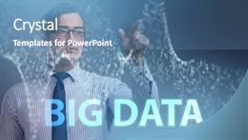  Presentation with data analyst - Presentation theme with fintech financial big data concept background and a teal colored foreground