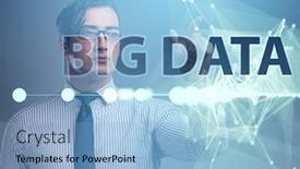  Presentation with data analyst - PPT theme consisting of fintech-financial-big-data-concept background and a light blue colored foreground