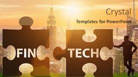  Presentation with fintech financial technology - Presentation theme having fintech-financial-technology-concept background and a blonde colored foreground