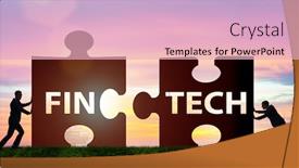  Presentation with fintech financial technology - PPT theme featuring fintech-financial-technology-concept background and a lemonade colored foreground