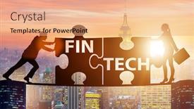  Presentation with fintech financial technology - Amazing PPT theme having fintech-financial-technology-concept backdrop and a coral colored foreground