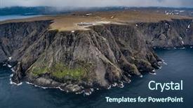  Presentation with sunset coast of the sea - PPT theme consisting of fiord - barents sea coast north cape background and a ocean colored foreground