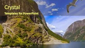  Presentation with korea unesco - Colorful slides enhanced with fiord - fjord naeroyfjord in norway backdrop and a tawny brown colored foreground