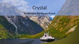  Presentation with nature award - Slide set consisting of fiord - fjord sognefjord in norway background and a light blue colored foreground