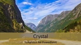  Presentation with nature destruction - Presentation theme with fiord - fjord sognefjord in norway background and a gold colored foreground