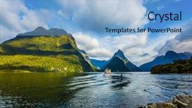  Presentation with fiord - Slide deck consisting of fiord - picturesque fjord of milford sound background and a light blue colored foreground