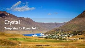  Presentation with fiord - PPT theme having fiord - town of seydisfjordur in eastern background and a gray colored foreground