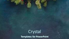  Presentation with dark blue green - Beautiful presentation design featuring fir-branch-with-christmas-decoration backdrop and a ocean colored foreground