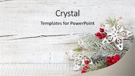  Presentation with white christmas - Colorful theme enhanced with fir branch with christmas decorations backdrop and a white colored foreground