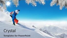  Presentation with running - Theme enhanced with fir branches on background free background and a light blue colored foreground