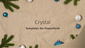  Presentation with ornament - Cool new theme with fir-branches-with-christmas-ornament backdrop and a coral colored foreground