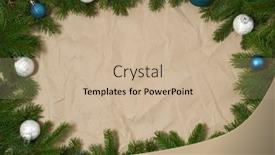  Presentation with ornament - PPT layouts enhanced with fir-branches-with-christmas-ornament background and a soft green colored foreground