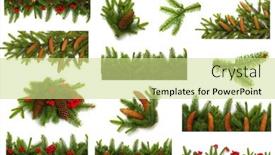  Presentation with fir tree - Colorful presentation enhanced with fir-tree-branch-christmas-decoration backdrop and a soft green colored foreground