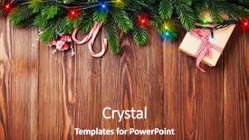  Presentation with candy canes - Slides featuring wooden background with copy space background and a tawny brown colored foreground