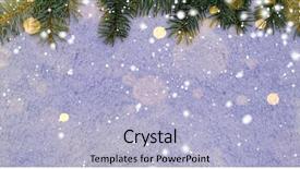  Presentation with new year card - Presentation design consisting of fir-tree branches and red background and a light blue colored foreground