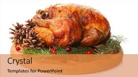  Presentation with fir tree - Beautiful presentation theme featuring fir tree branches on white backdrop and a gold colored foreground