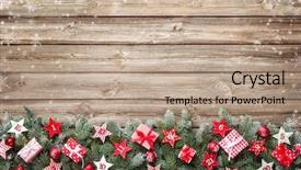  Presentation with fir tree - Slides with tree branches with advent calendar background and a coral colored foreground